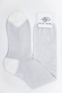 Womens Long Dress Socks - Silver