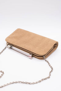 Pebble Embossed Leather and Lucite Clutch