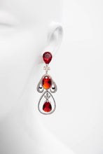 Load image into Gallery viewer, Ruby Pear Drop Earrings