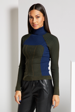 Load image into Gallery viewer, Contour Color Block Turtleneck Sweater
