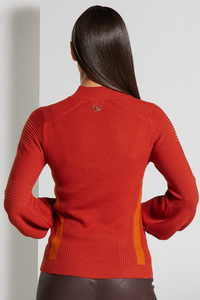 Pathway Ribbed Mock Neck Sweater - Burnt Orange