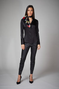 'Elemental' Black Silk Shirt