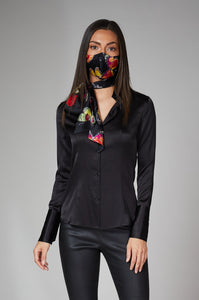 'Elemental' Black Silk Shirt