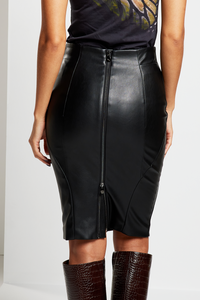 Morpho Vegan Leather Skirt - Black