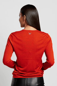 Essential Lightweight Long Sleeve Sweater - Burnt Orange
