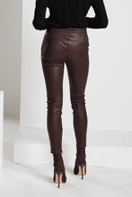 Load image into Gallery viewer, Modern Stretch Leather Pants - Raisin